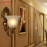 欧式全铜壁灯复古云石单头壁灯美式客厅卧室床头灯餐厅过道墙壁灯