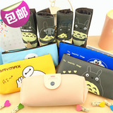 一件包邮 韩国创意文具盒糖果色女生学生PU皮质卡通可爱简约笔袋