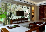 家和万事兴竹子玉雕3D立体无缝大型壁画客厅电视背景墙画壁纸墙纸