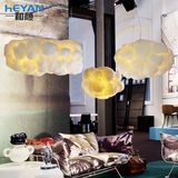 白云吊灯具装饰艺术大气云朵漂浮后现代棉花蚕丝展厅创意工程个性