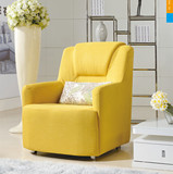 新款北欧布艺沙发小户型创意实木单人沙发现代简约舒适休闲沙发椅