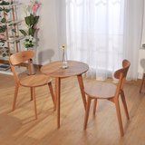欧木 北欧 实木 圆餐桌椅 小户型餐桌椅 白橡木 日式简约圆形餐桌