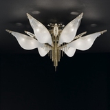精工制作意大利设计新古典奢华水晶装饰花瓣造型玻璃罩LED吸顶灯