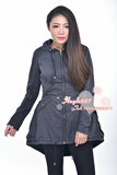 专柜正品ONLY冬装女士新品黑色韩版宽松中长款风衣外套36008