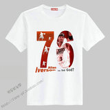 费城76人答案iverson艾弗森短袖T恤 男篮球3号体恤短袖男纯棉衣服