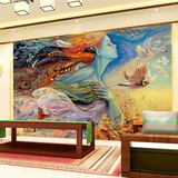 抽象画壁3d立体壁画墙画手绘欧式壁画壁纸墙纸梦幻仙子壁画图