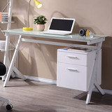 电脑桌台式带书柜家用抽屉办公桌现代简约书桌写字台钢木简易桌子