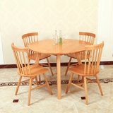 北欧榉木圆桌日式简约现代木质小户型咖啡桌休闲实木餐桌椅组合