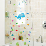 卫生间淋浴室装饰墙壁瓷砖玻璃贴纸防水贴画儿童房卡通可移除墙贴