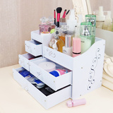 桌面化妆品收纳盒木质多层整理盒抽屉式韩国梳妆台护肤品置物架