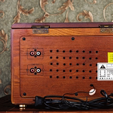 唐典多功能复古收音机老人台式FM仿古木质老式半导体插卡收音机