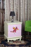 欧式新款整装美式乡村地中海风格手绘做旧粉红色色多种2斗床头柜