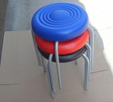 简易坚固堆叠放小圆椅凳 面馆四脚塑料金属凳 餐桌凳子叠放凳