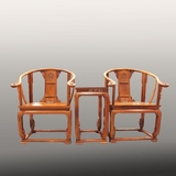 红木皇宫椅家具缅甸花梨木中式圈椅客厅雕花实木太师椅三件套组合