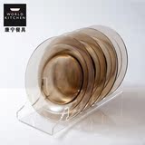美国康宁Pyrex高档欧式餐具4件组 琥珀色玻璃盘子碟子套装