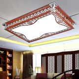 LED卧室灯客厅灯方形吸顶灯现代新中式仿木铝材灯灯具温馨创意款