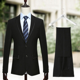 品牌剪标 男士西服套装职业装西装套装大学生应聘工作结婚礼服