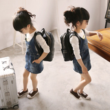新款春夏装韩版中小女童装3岁半孩4-5-6牛仔背带夏款连衣裙短裙子