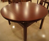 餐桌椅组合伸缩实木多功能可折叠变形抽拉橡木大圆饭桌子6人圆桌