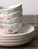 日式餐具套装 韩式陶瓷餐具 和风套装碗菜盘4人装 日式和风特价