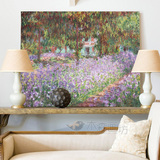 吉维尼花园 莫奈 欧式油画花卉印象派装饰画玄关画竖单幅无框画