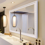 欧式浴室镜卫生间梳妆镜壁挂洗手间卫浴镜厕所镜子台盆镜半身镜