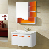 现代简约PVC浴室柜壁挂式浴室柜组合洗脸盆镜柜洗衣柜小户型浴柜
