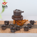 香威尔 创意粗陶瓷茶具整套功夫泡茶壶杯全自动半冲水套装石磨