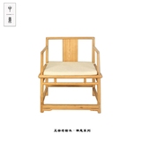新中式老榆木免漆圈椅现代简约茶桌椅组合实木禅意家具官帽椅茶椅