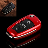 奥迪A4/Q3/Q7/TT/R8/A3/A1专用汽车钥匙包老款A6遥控折叠钥匙套