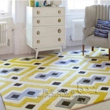 时尚现代格子欧式地毯客厅茶几沙发地毯卧室床边手工腈纶地毯定制