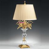纯铜玫瑰蔷薇K9水晶全铜台灯 欧美式客厅卧室床头唯美奢华灯