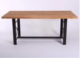 复古组装铁艺餐桌椅办公桌美式做旧实木书桌