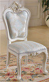 欧式餐椅时尚简约布艺双面雕花整装餐椅描白香槟精致餐椅特价优惠