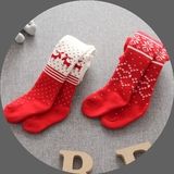 图图的商店女童宝宝圣诞加厚毛圈连裤袜子婴儿冬季保暖针织袜D36C