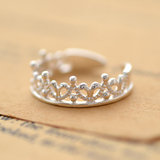 【公主的皇冠】925纯银公主小皇冠开口 尾戒 戒指指环 女款