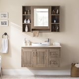 定制实木小户型浴室柜人造石洗手盆镜柜组合卫生间储物柜简约现代