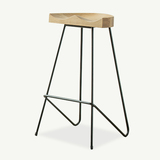 北欧铁艺纯实木水曲柳凳子 美式乡村北欧宜家创意设计师坐凳