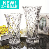 热卖现代简约欧式玫瑰花百合花富贵竹转运竹透明高档水培玻璃花瓶