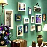 地中海实木画框创意客厅卧室照片墙背景装饰品相框墙挂墙组合相片