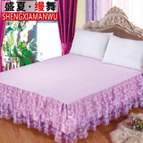 盛夏缦舞床裙韩式印花公主蕾丝床罩1.5/1.8米 床笠床垫保护罩床单