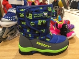 史努比童鞋2015冬款男童雪地鞋防滑保暖棉靴中筒靴子正品S915555