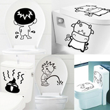 韩式风格可爱搞笑卡通防水坏小孩马桶贴随意贴浴室卫生间墙贴
