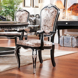 源梦家具 欧式餐椅 新古典实木布艺沙发椅子餐厅家具组合五包到家