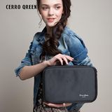 Cerro Qreen双层布面化妆箱 中号化妆包化妆师跟妆手提包 纹绣箱