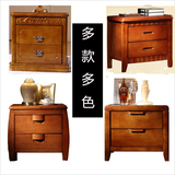 现代中式床头柜橡木实木雕花储物柜时尚简约收纳柜带抽屉包邮特价