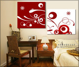 现代简约装饰画客厅挂画沙发背景墙画两联无框画抽象素材壁画美式