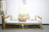 京诚轩老榆木免漆罗汉床 现代中式环保家具 实木沙发床 明式家具