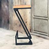 脚椅子吧台凳子咖啡休闲椅创意美式实木做旧铁艺酒吧椅吧椅复古高