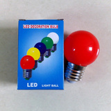 彩色灯笼球泡led灯泡0.5W1W2W3W红色E27黄蓝绿白粉防水大螺口佛灯
